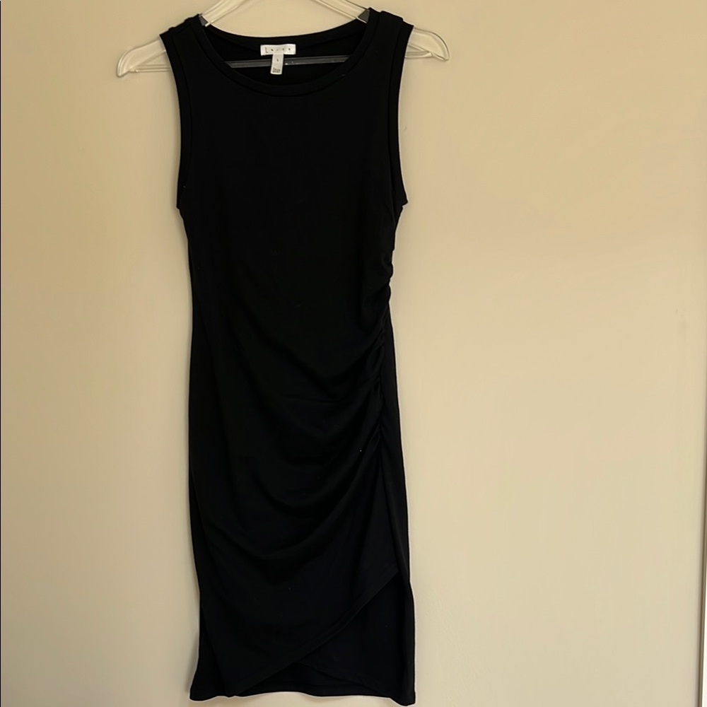 Leith Ruched Body-Con Sleeveless Sheath Dress Black S - Picture 5 of 5